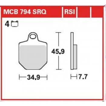 Pastillas de freno TRW MCB794RSI Sinter competición