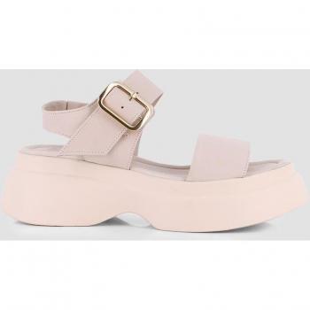 Sandalias Tacón Beige Piel 81441 Blogger KRISIA