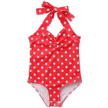 Toddler Girls Sleeveless Polka Dot Swimsuit (0-3Y)