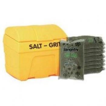 200L Grit Bin with 8 x 25kg Brown Rock Salt