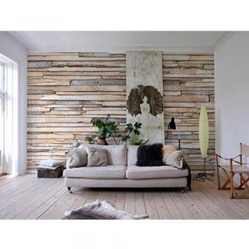 Komar 8-920 368 x 254 cm sbiancato in legno ruvido cm colore: bianco/carta da parati, colore: bianco