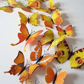 Mayitr 12 Adhesivos murales en Forma de Mariposa