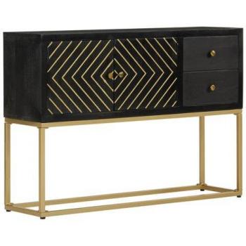 Credenza Moderna 110x30x75 cm Nera e Oro