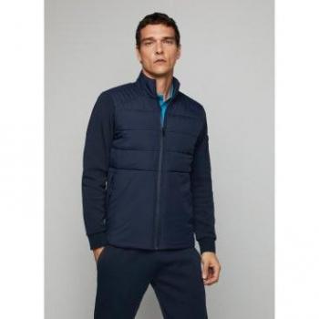 Hackett Men's Navy Hybrid Quilted Full Zip Sweatshirt