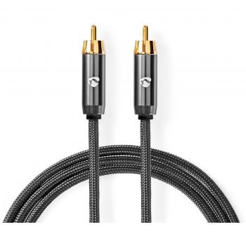 Conector RCA Macho a Macho Nedis Cable Digital en Metal Oscuro