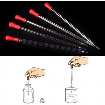 Pipette en verre avec ampoule en caoutchouc 1 ml