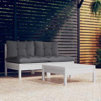 VidaXL Outdoor Comfort Pack – 3‑Piece Anthracite Cushion Set (Pine)