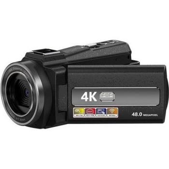Caméscope 4K 48MP Zoom 16x Vision Nocturne IR Télécommande Carte 32 Go