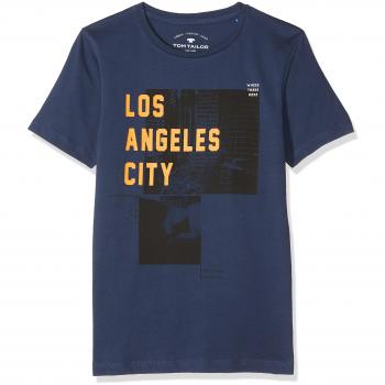 TOM TAILOR Kids Do What You Want Tee, T-Shirt Garçon, Bleu (Dark Denim Blue 6758), Taille 164