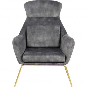 Samtvelours Relaxsessel Eleganz, grau