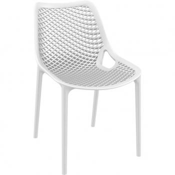 Compadia Outdoor Patio Dining Chair – Air Polypropylene, White