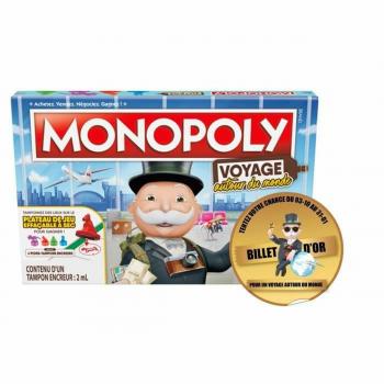Monopoly Voyage autour du monde - Jeu de société avec billets d'or, dès 8 ans