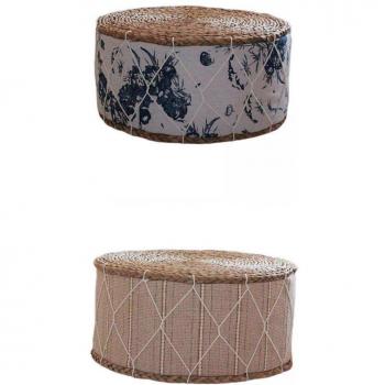 Pouf en paille Tatami pour méditation et repos des pieds