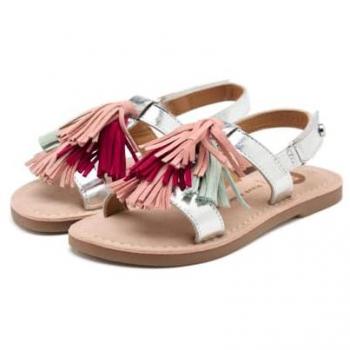 Sandalias de Niña con Flecos en Piel Hewitt