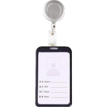Keychain Name Tag Holder with Retractable Reel