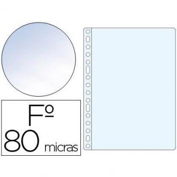 Funda Multitaladro Folio Cristal 80 Micras Q-Connect - Caixa com 100 Unidades