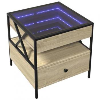 Table basse avec LED chêne sonoma 50x50x51 cm