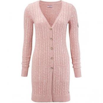 KangaROOS Trendige Longstrickjacke mit Zopfmuster