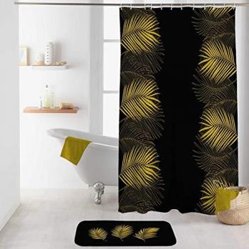 Rideau de douche 180 x 200 cm noir polyester imprimé Orbella