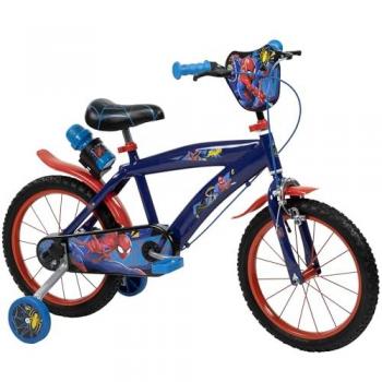 Huffy Spiderman Vélo 16 Bleu pour Garçons 5-7 ans avec Stabilisateurs