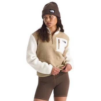 North Face Yumiori Quarter Zip Fleece Beige White XL for Women