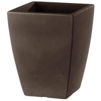 Vaso Quadrato Venezia Essenziale 40 cm in Plastica Bronzo