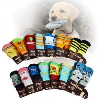 Conjunto de Calcetines para Mascotas - 4 Piezas Suaves y Antideslizantes para Cachorros