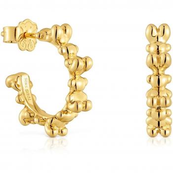 Pendientes de aro Bold Bear bañados en oro 18 kt