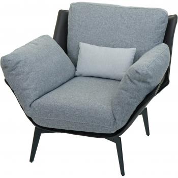 Chaise longue de cocktail rembourrée en PVC noir