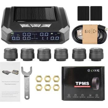 USB Rechargeable Truck Tire Pressure Monitoring System with Tire Temperature Alarm