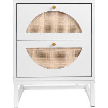 Hauss Spole Rotondo Tavolo 4 Persone – MDF 80x80 cm, metallo, bianco