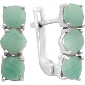 Pendientes de plata y esmeralda 3.24ct