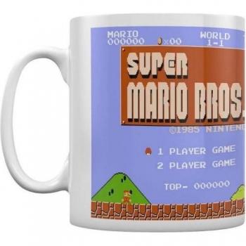 Super Mario Retro Title Mug One Size blue/white
