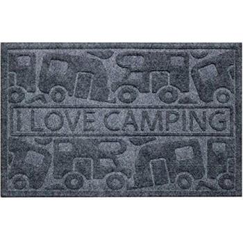 ARISOL Fussmatte KERA KAMP 40x60cm, grau, PP/Gummi, Motiv: Motorhome/Caravan