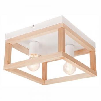 Lampada a Soffitto Villy, Marrone, Metallo, 17x30x30 cm, EPIKASA