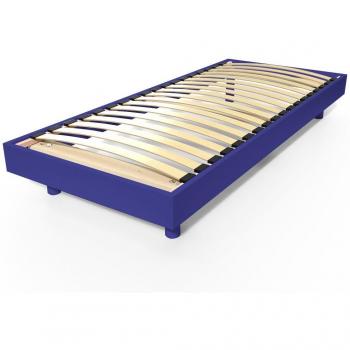 Kit Base con Doghe in Legno 1 Posto ABC Meubles 90x200 Blu Scuro