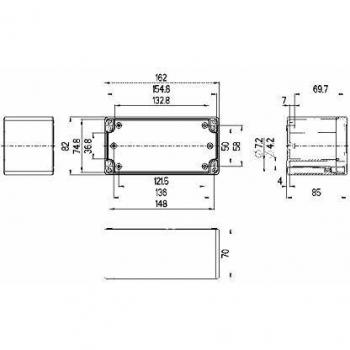 Polycarbonat Gehäuse 162 x 82 x 85