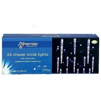 2 LED 6.9m Premier 24 Indoor Outdoor Icicle Shape Christmas Chaser Lights in Blue