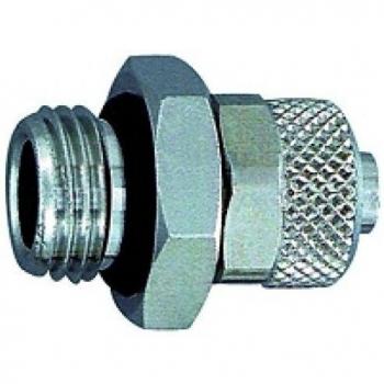 Gerade Einschraubverschraubung mit O-Ring, G 1/8 a, für Schlauch 6/4 mm, SW 13