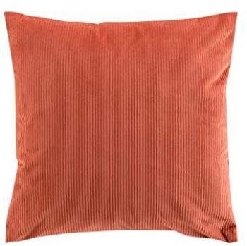 Coussin déhoussable en velours côtelé terracotta 40x40 cm