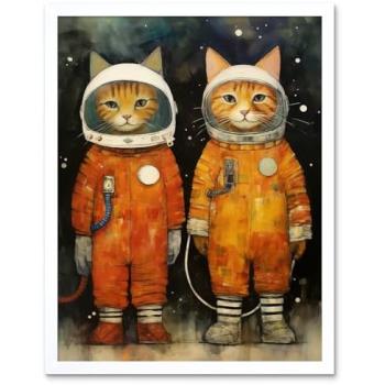 Moonlit Meow Mission Poster – 12x16” Space Cat Print