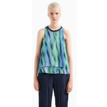 Armani Exchange para mujer. Blusa Estampada verde Armani Exchange