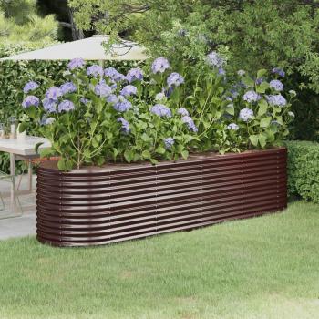 VIDAXL Letto Giardino Acciaio Verniciato a Polvere 296x80x68cm Marrone