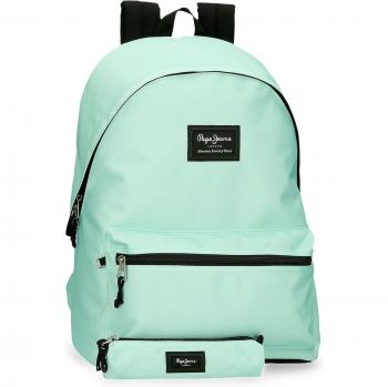 Mochila Pepe Jeans Aris + Estuche Turquesa Claro
