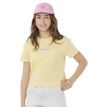 T-shirt Crop Fille Rip Curl Sunset Jaune