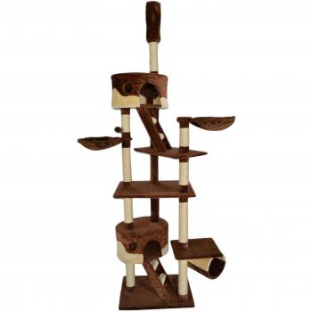 Lionto Kratzbaum XXL Kletterbaum Katzenkratzbaum höhenverstellbar Farbe braun/beige