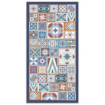 Tapis Vinyle Style Carreaux Ciment 80x250 cm