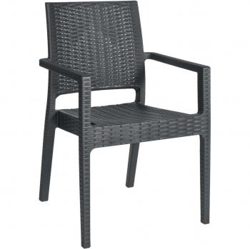 Sedia Melrose in rattan sintetico con braccioli