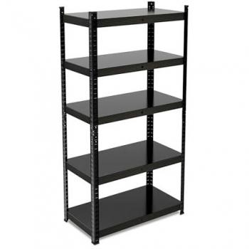 Heavy Duty 5-Shelf Storage Rack, 150 x 75 x 30 cm, Max. 875 kg, Black