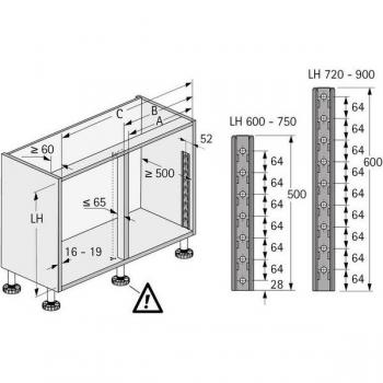 LeMans II 500 mm Schwenkauszug mit verchromter Reling Classic, linke Seite – Hettich